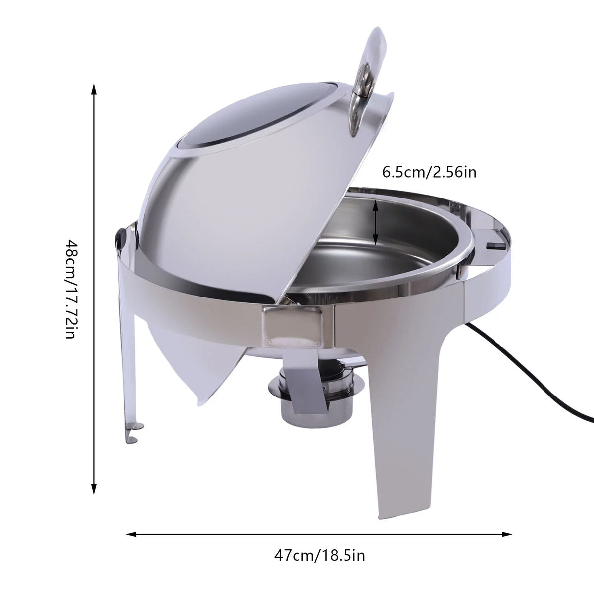 6L Stainless Steel Round Food Warmer Set G309518