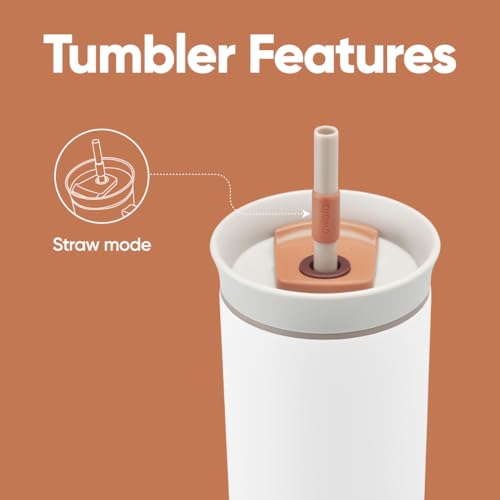 Stainless Steel Insulated Travel Tumbler with Straw, 24 oz W92903