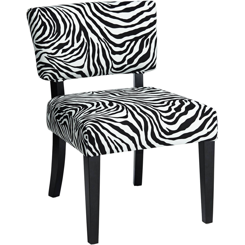 Zambia Zebra Print Accent Chair with Velvet Fabric L758654