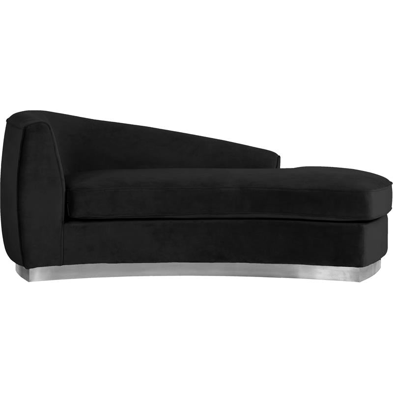 3-Piece Set with Accent Chair Chaise & Loveseat in Black and Chrome K16668