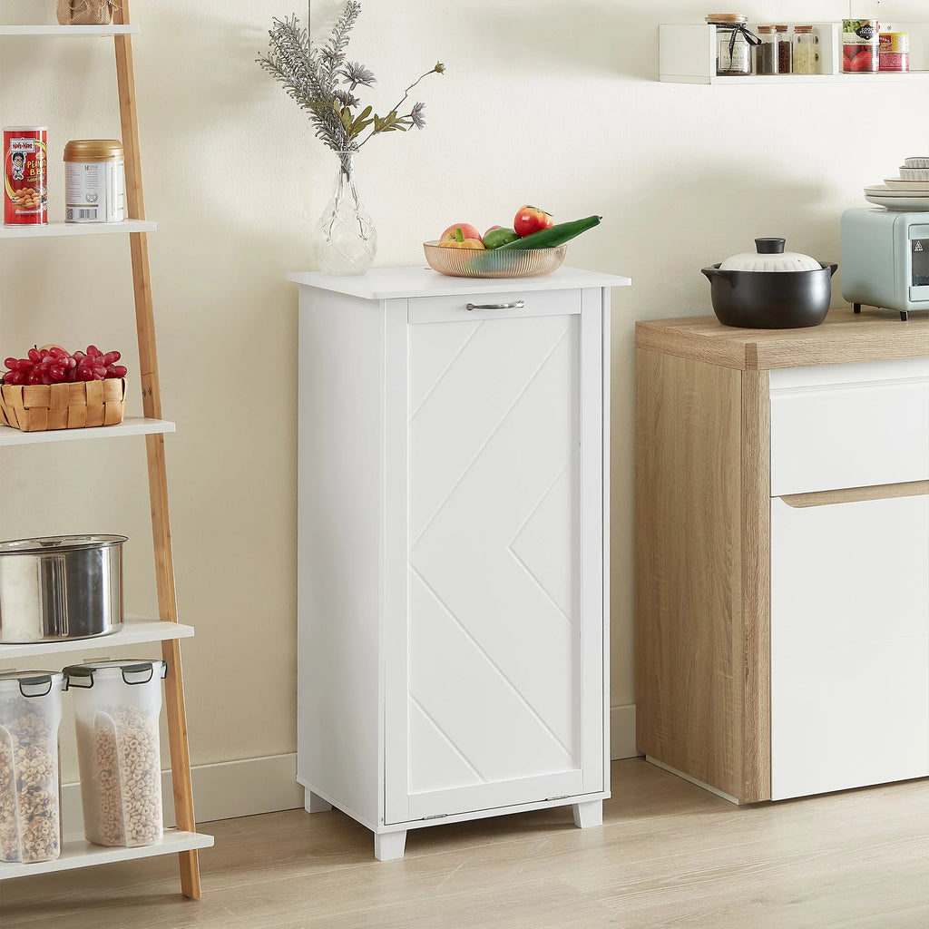 White Tilt Out Trash Can Cabinet G807757