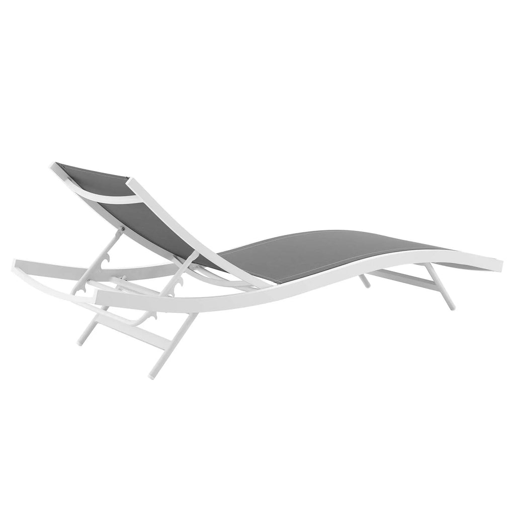 White Gray Mesh Chaise Lounge Chair P958066