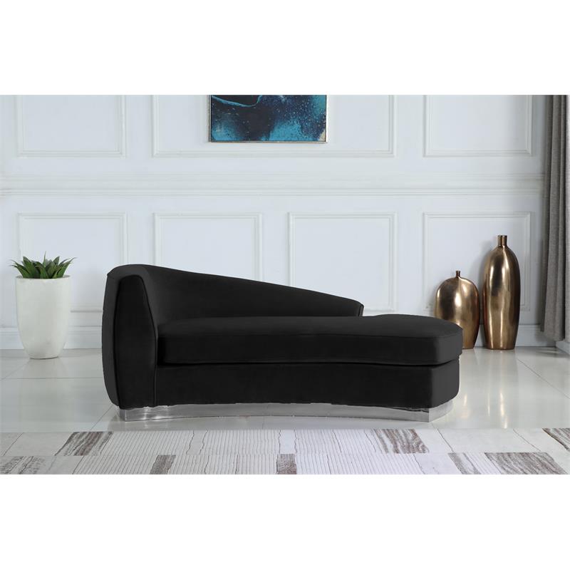 3-Piece Set with Accent Chair Chaise & Loveseat in Black and Chrome K16668