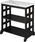White Marble Black Chairside Table C46374