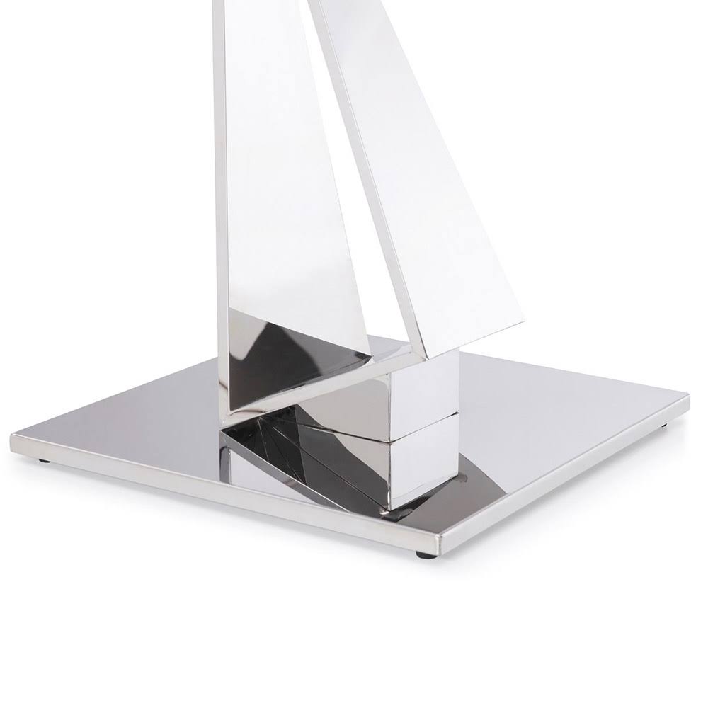 Clear Glass End Table with Polished Stainless Steel Base T59840