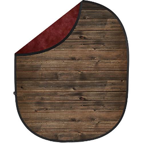 Collapsible 5 x 7 Backdrop Rustic Planks Red L646275
