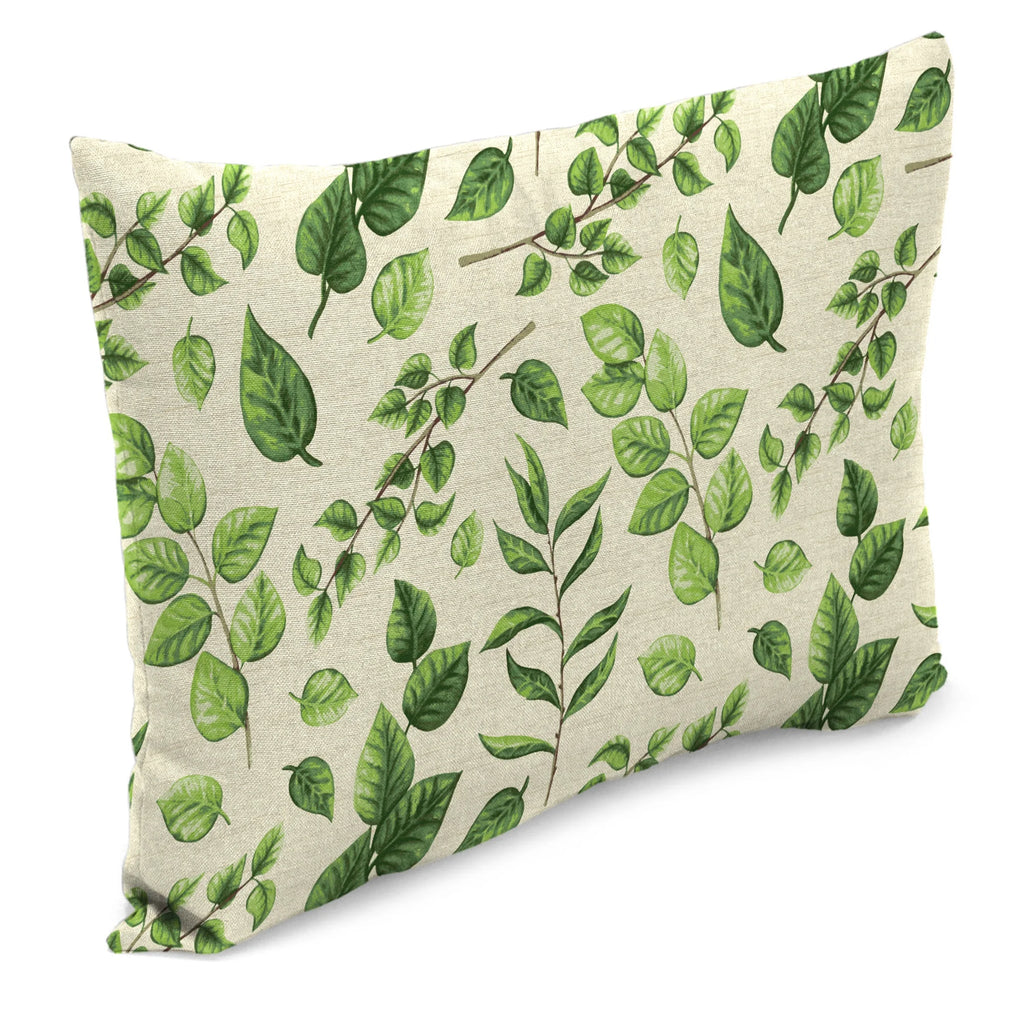 Aloe Green Leaves Rectangular Outdoor Lumbar Throw Pillow 2 Pack D531636