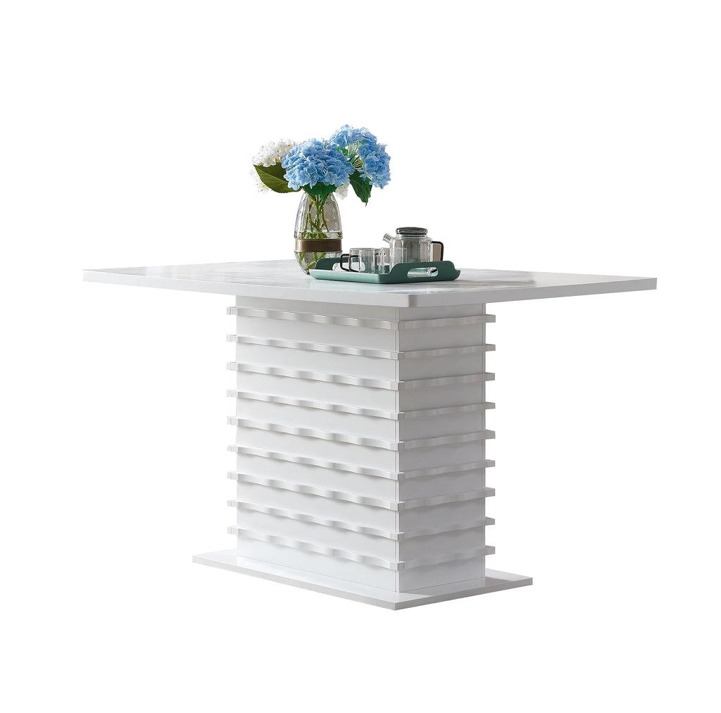 White Wood Pedestal Dining Table B19819