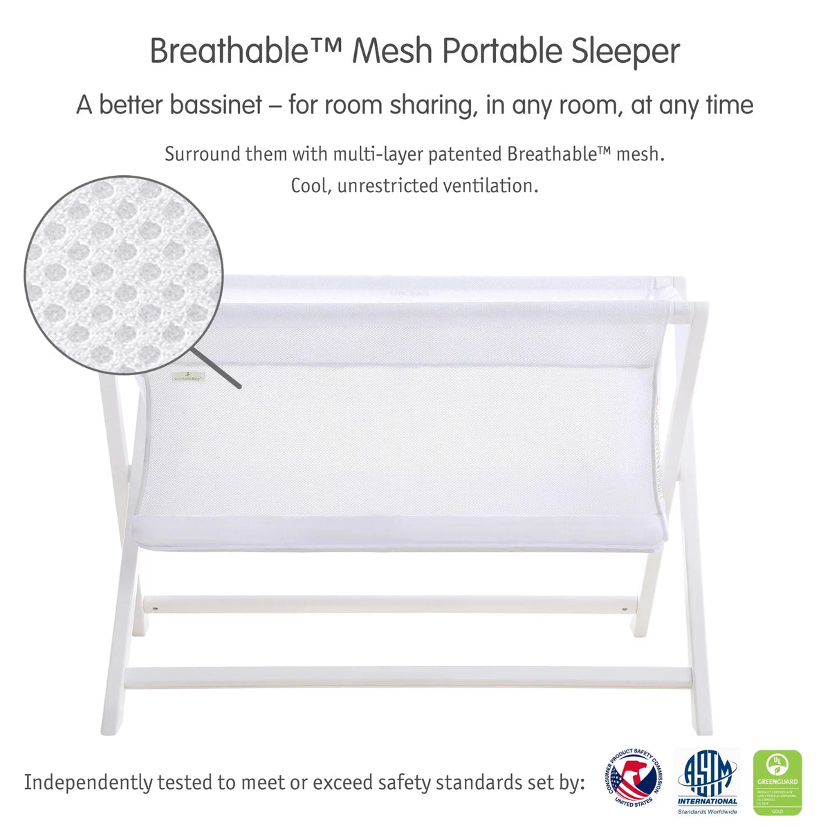 White Breathable Mesh Portable Sleeper J2823