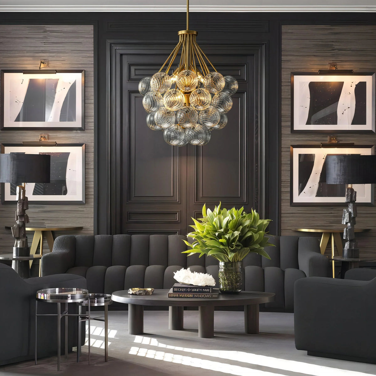 12-Light Glass Globe Sputnik Chandelier T281