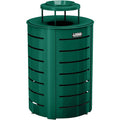 Green Metal Trash Can with Metal Lid J68900