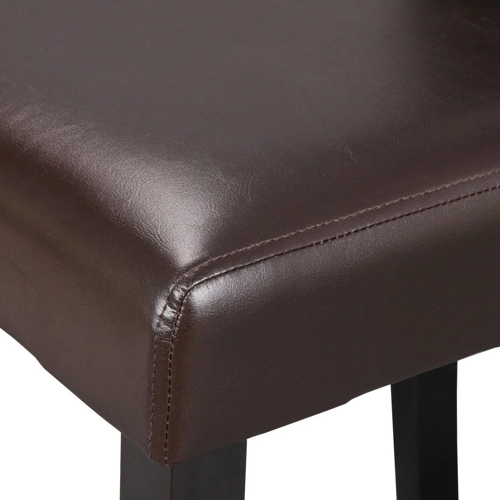 Brown Leather Backrest Dining Parson Chair Z936058