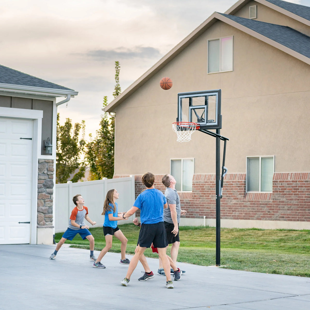 Adjustable Inground Basketball Hoop 50 inch Polycarbonate Z713