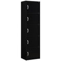 5 Shelf 5 Door Bookcase in Black I3078