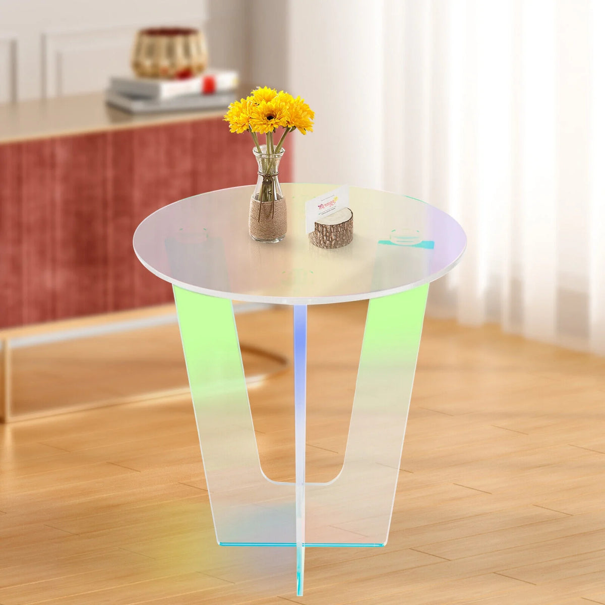 18 inch Acrylic Iridescent Side Table S453