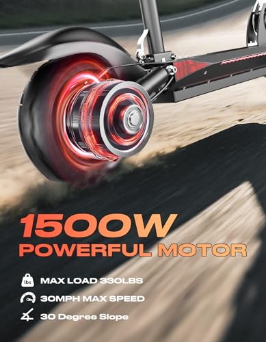 1500W Peak Motor 45 Miles Range 30MPH Top Speed 10" Off Road Tires Dual Suspension Folding Electric Scooter L309085