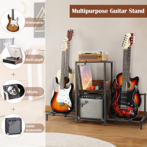 4-Tier Adjustable Guitar Stand with Shelf F843