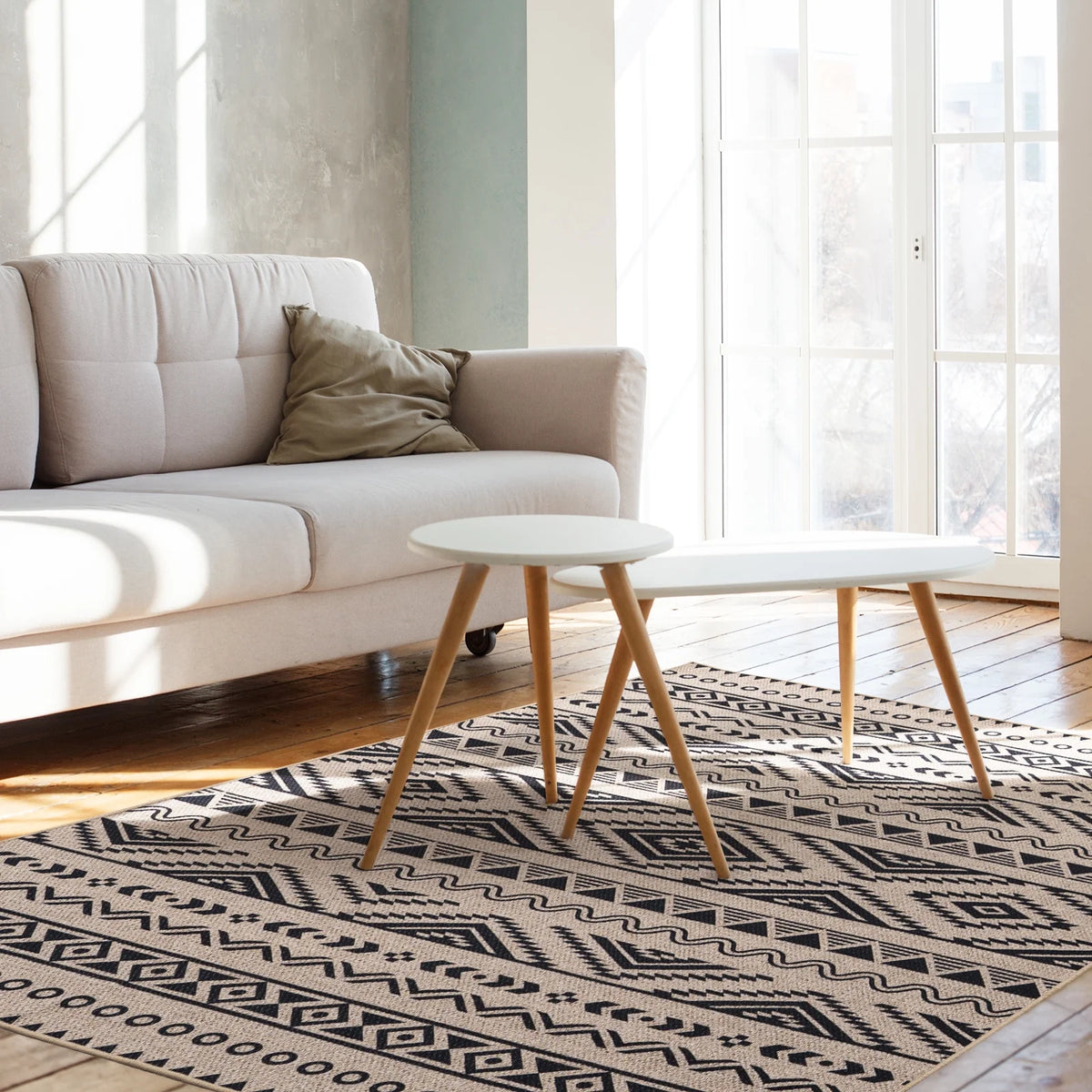 6x9 Washable Non-Slip Geometric Area Rug O731