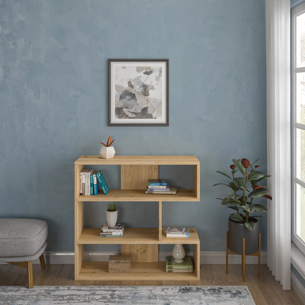 3 Tier Open Shelf Oak Bookcase M2401