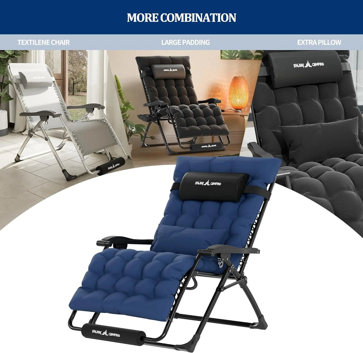 Oversized Zero Gravity Chair Set of 1 Black B71923