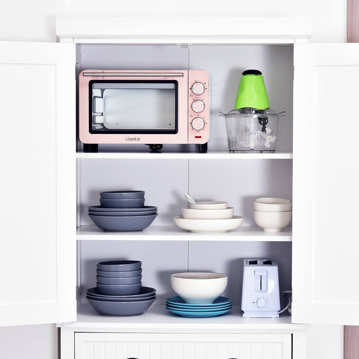 White Tall Kitchen Pantry Cabinet E204567