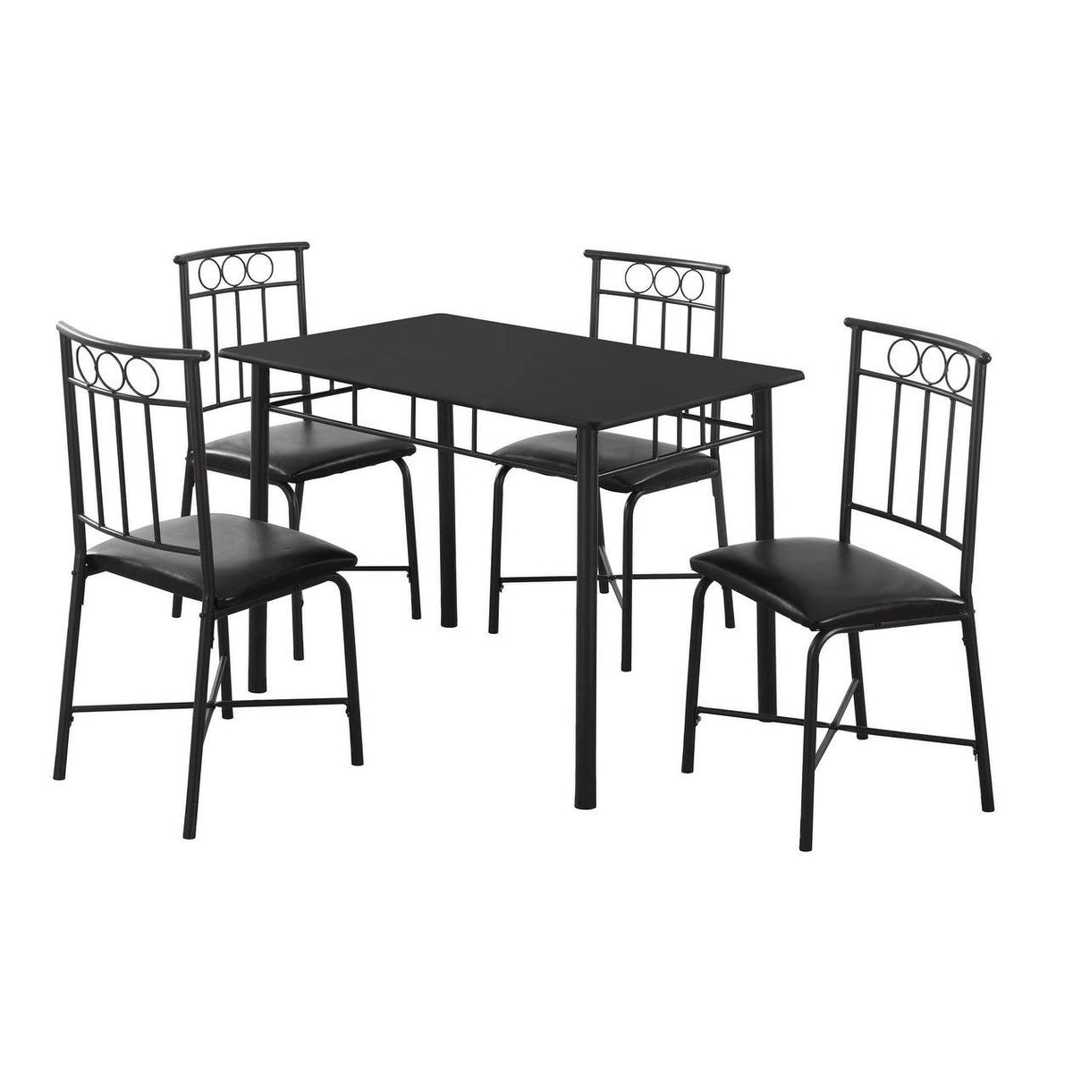 Black Metal 5 Piece Dining Set N39043