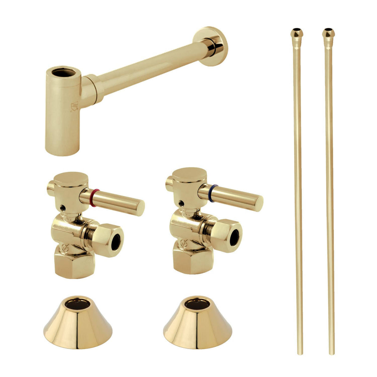 Polished Brass Sink Trim Kit with Bottle Trap Q9235