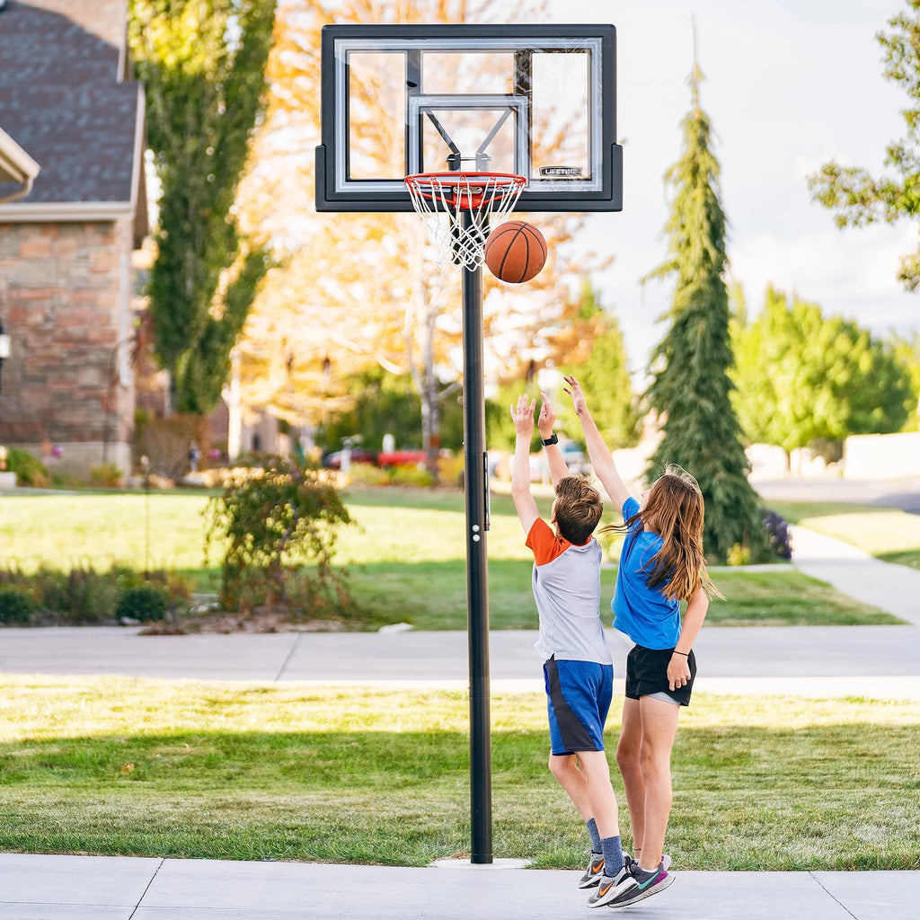 Adjustable Inground Basketball Hoop 50 inch Polycarbonate Z713