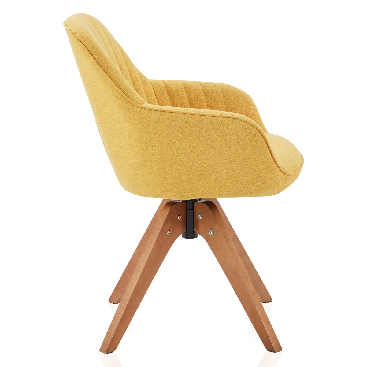 Mid Century Modern Swivel Accent Chair Linen Upholstered with Beech Wood Legs T2379