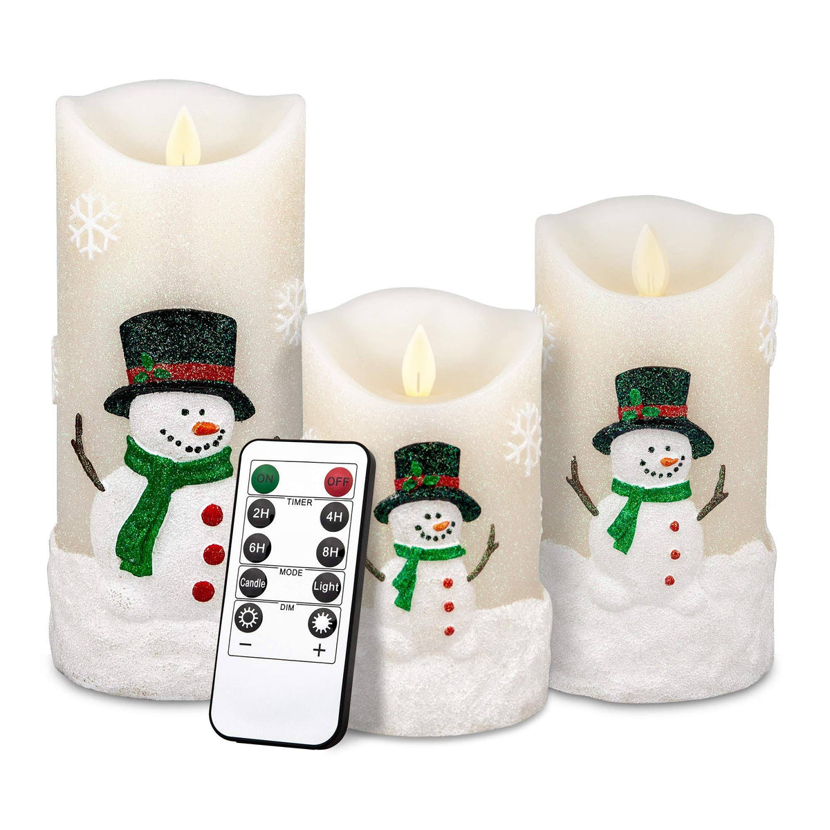 Flameless Candles Set of 3 with Timer and Remote Q332