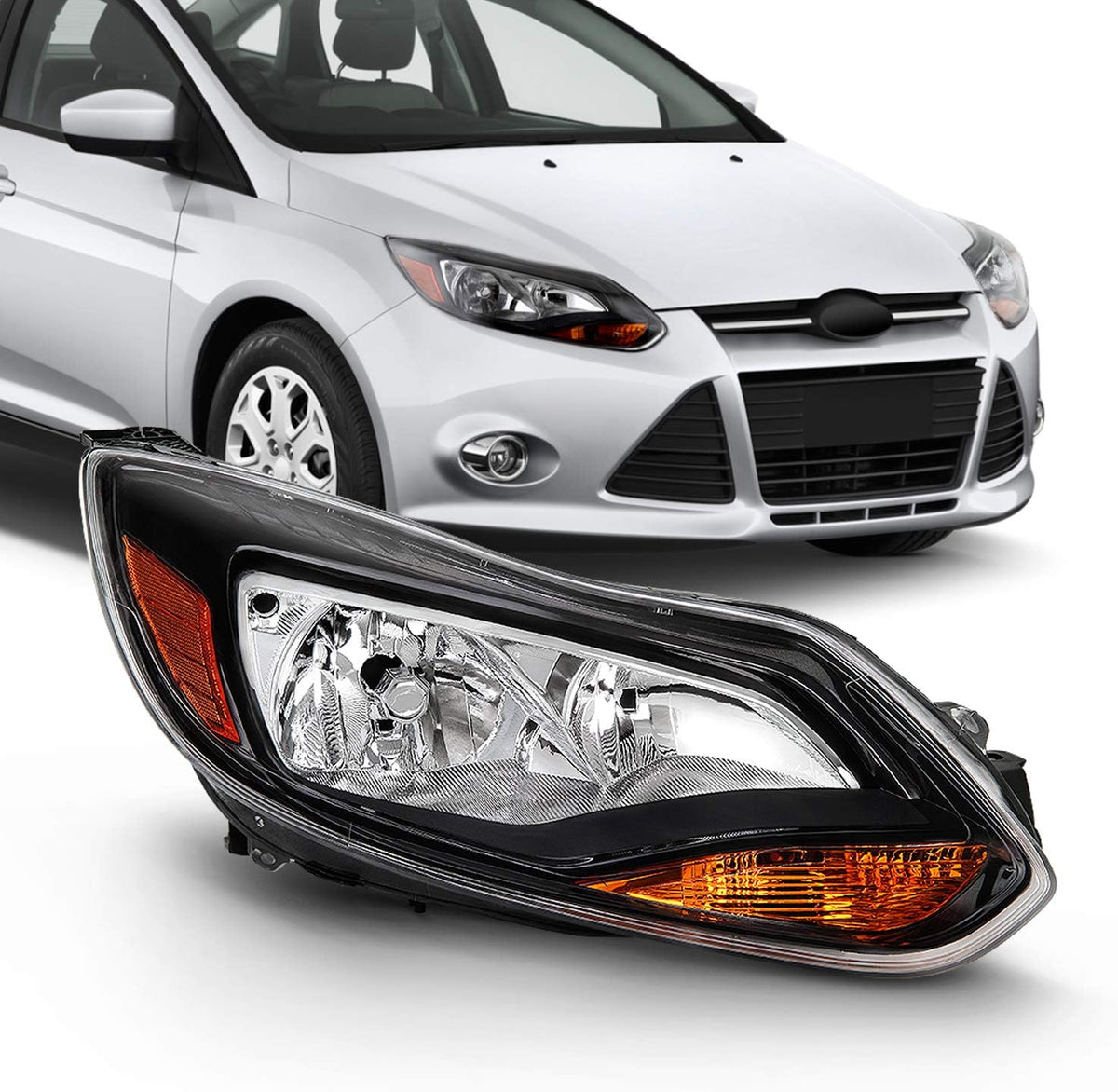 Black Trim Halogen Headlight Passenger Right Replacement Pack of 2 G466135