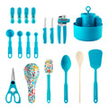 18-Piece Aqua Kitchen Tool and Gadget Caddy Set F210960