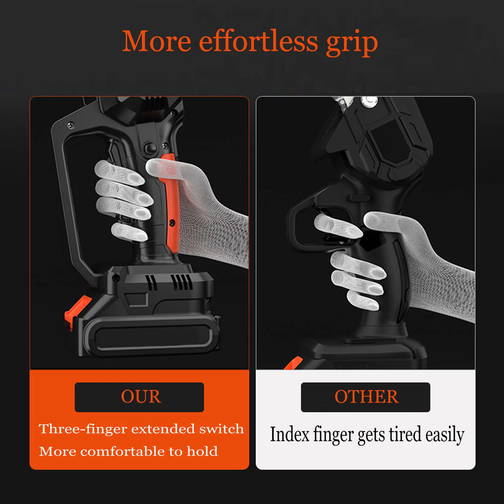 6-Inch Cordless Mini Chainsaw with 2 Batteries 2 Chains D37071