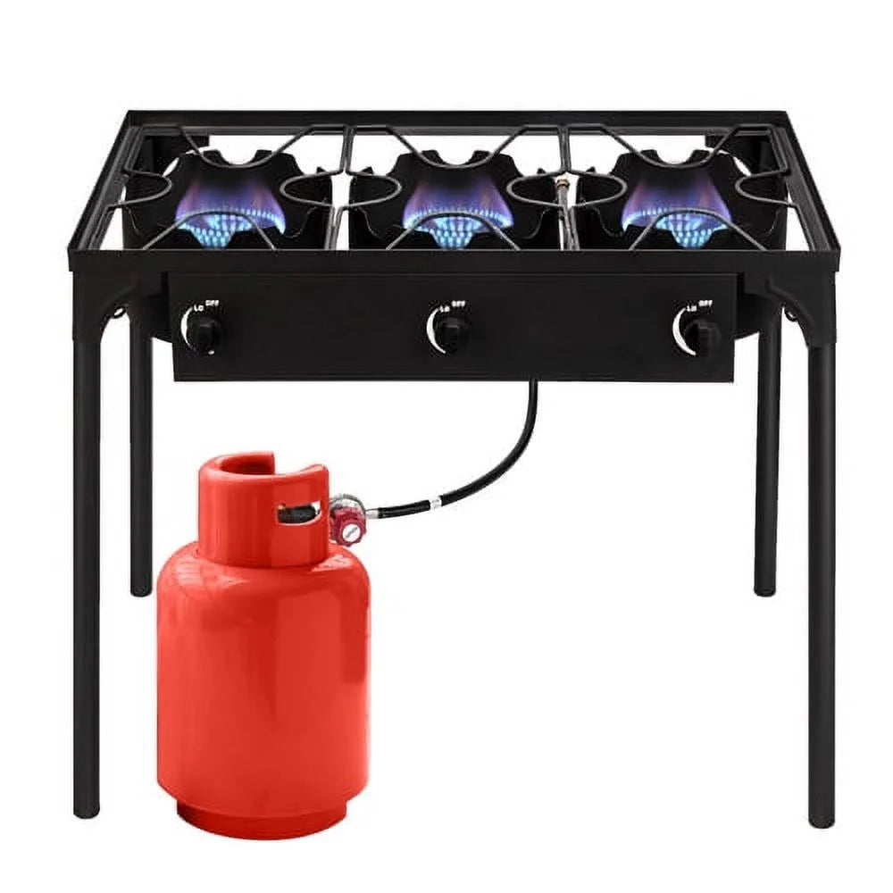 Black Portable 3 Burner Propane Cooker H293