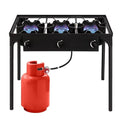 Black Portable 3 Burner Propane Cooker H293