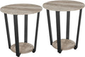 2-Tier Round End Tables Set Of 2 Gray Metal N549420