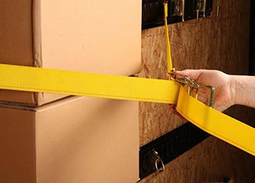 2 x 12 Heavy Duty Yellow Polyester Ratcheting Straps T928