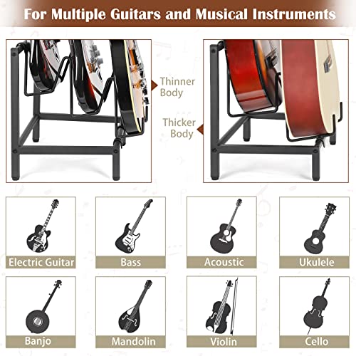 4-Tier Adjustable Guitar Stand with Shelf F843