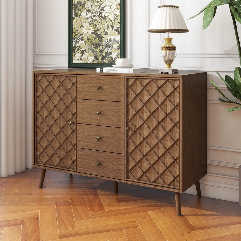 Mid-Century Sideboard Buffet Cabinet with 3 Drawers and 2 Doors Z1749