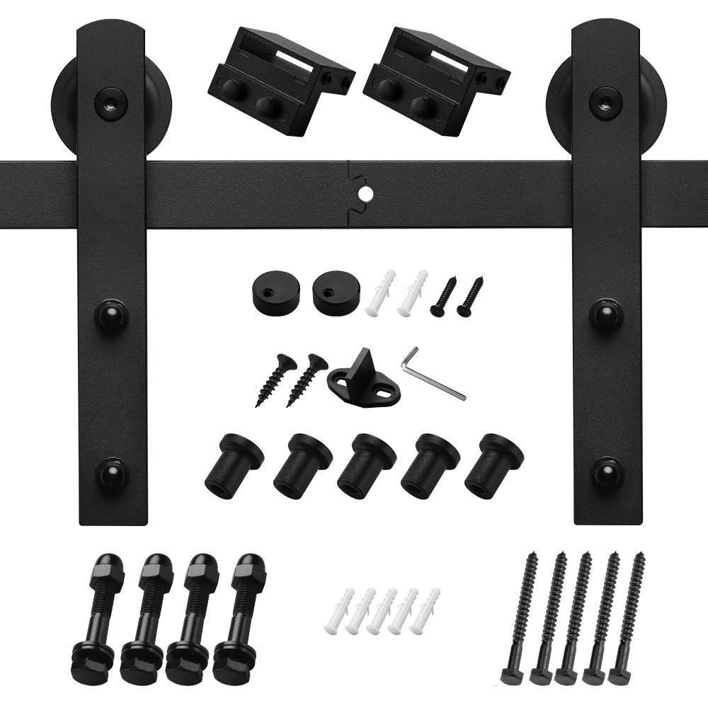 Black Sliding Barn Door Track and Hardware Kit C89478