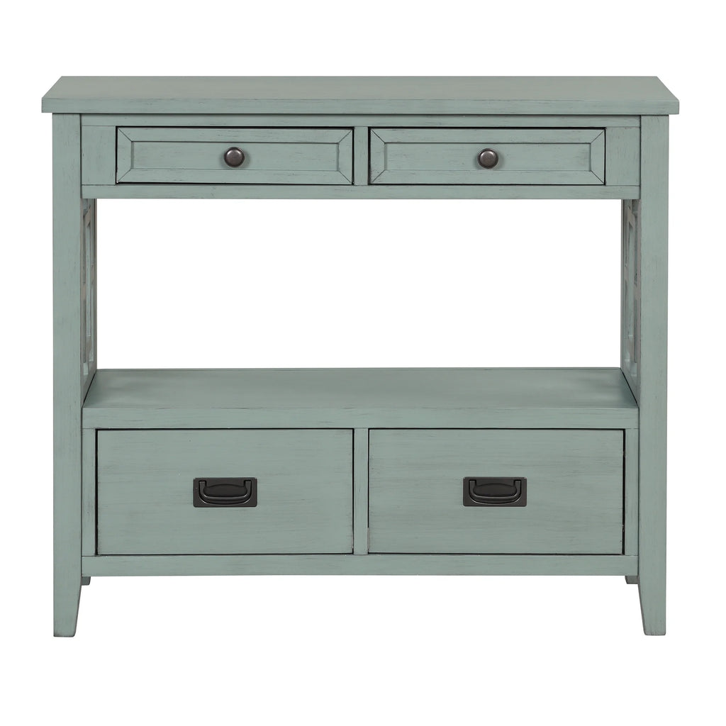 36'' Pine Wood Console Table with 4 Drawers C877737