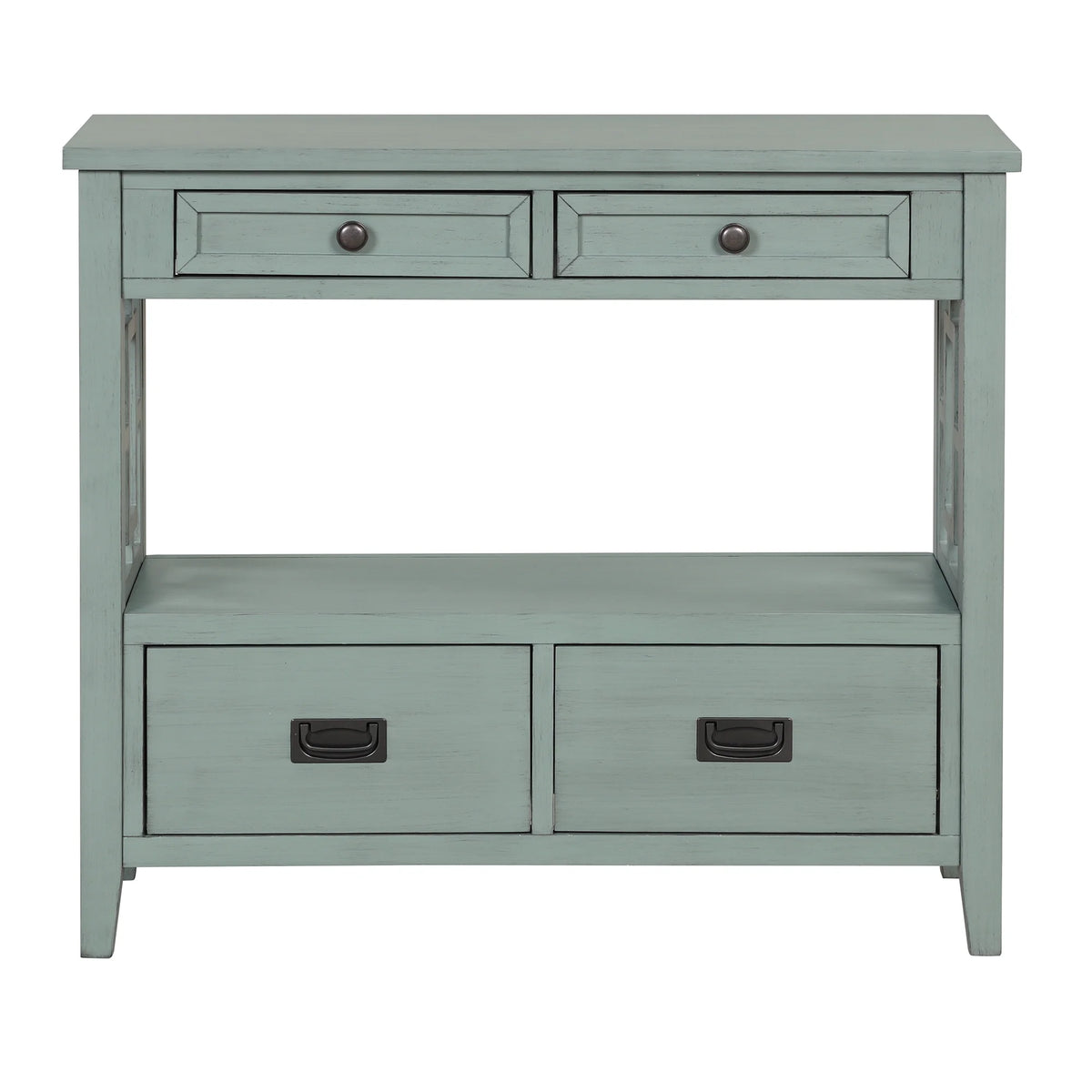 36'' Pine Wood Console Table with 4 Drawers C877737