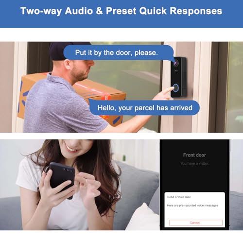 2K HD Wireless Video Doorbell with Chime, Battery Powered L419