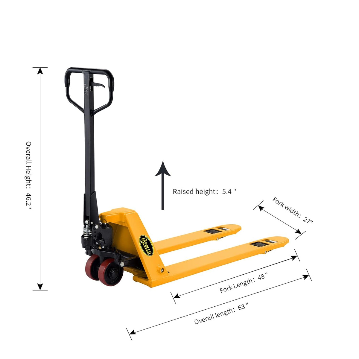 Low Profile Manual Pallet Jack Truck 2200lbs Capacity 48 L×27 W U8252