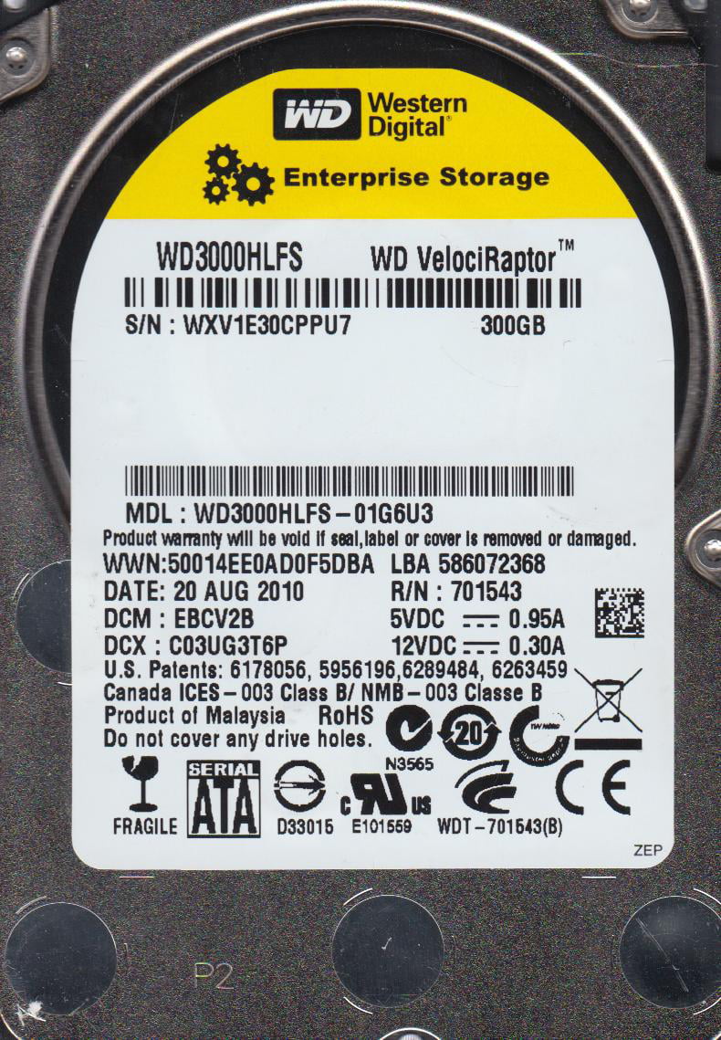 300GB SATA 2.5 Hard Drive P6254
