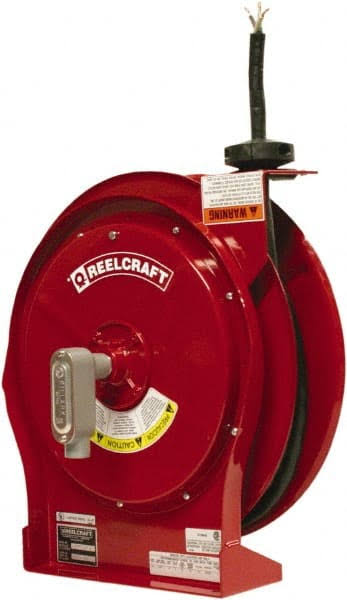 12 AWG 50 ft Cable Reel with Flying Lead End, 16 Amps, 600 Volts, SEOOW Cable, Red G2828