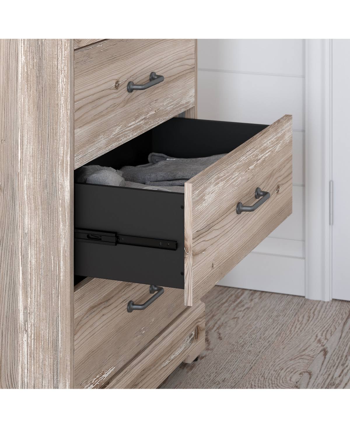 White Suede Oak Barnwood Chest of Drawers M1687
