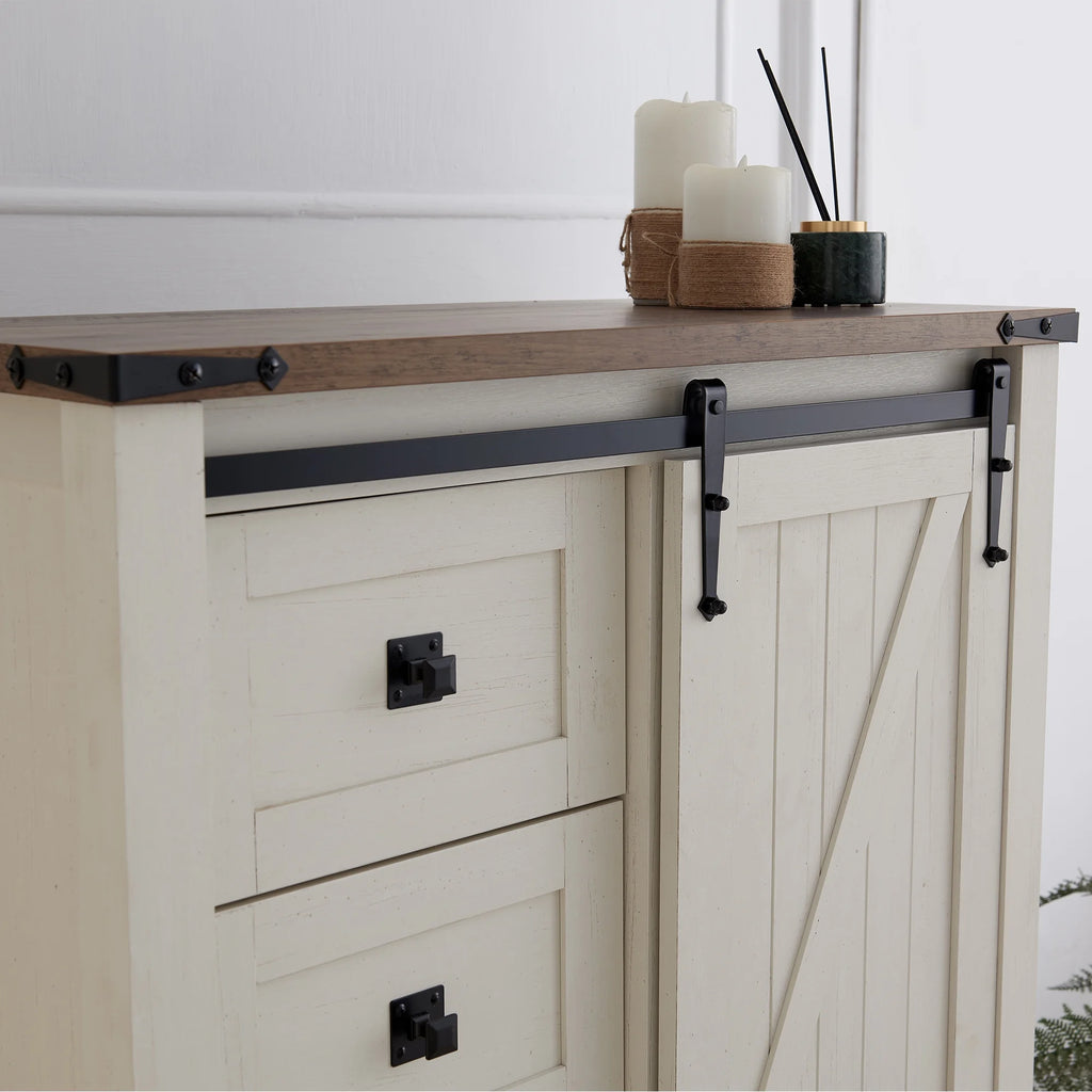 5 Drawer Dresser with Barn Door V384
