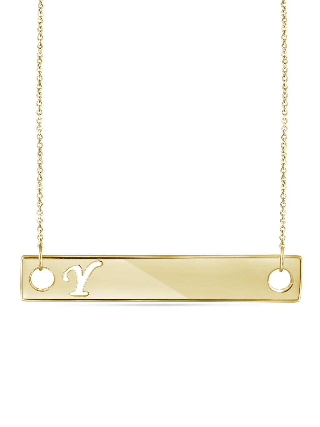 14K Gold Over Silver Bar Necklace F941