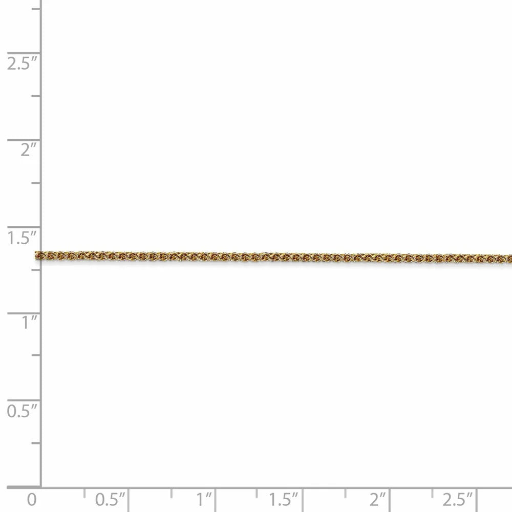 14kt Yellow Gold 1.2mm Diamond Cut Spiga Chain 20 inch Lobster Clasp N6607